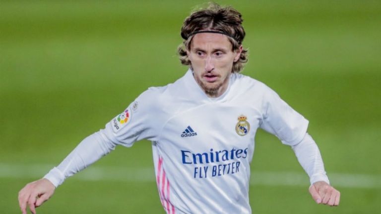 Luka Modric en un partido con el Madrid 
