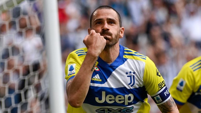 Bonucci celebra gol con la Juventus
