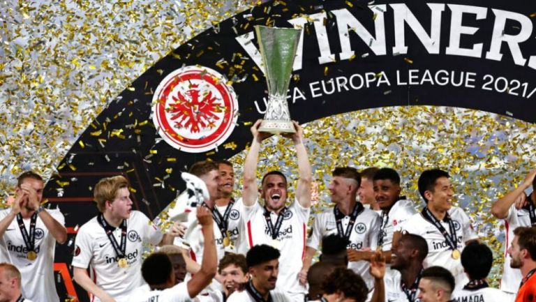 Jugadores del Eintracht Frankfurt en festejo