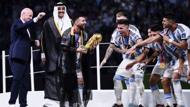 Argentina en celebración por ganar el Mundial 
